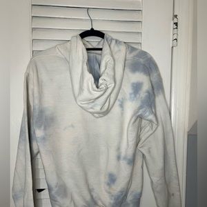 Blue and white tie die hoodie